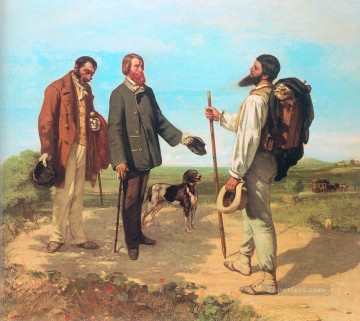 realism realist Painting - The Meeting Bonjour Monsieur Courbet Realist Realism painter Gustave Courbet